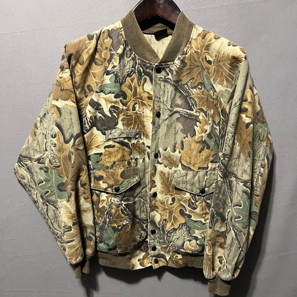 Vintage Spartan Realtree Camo Bomber Jacket XL Made in USA Advantage Timber